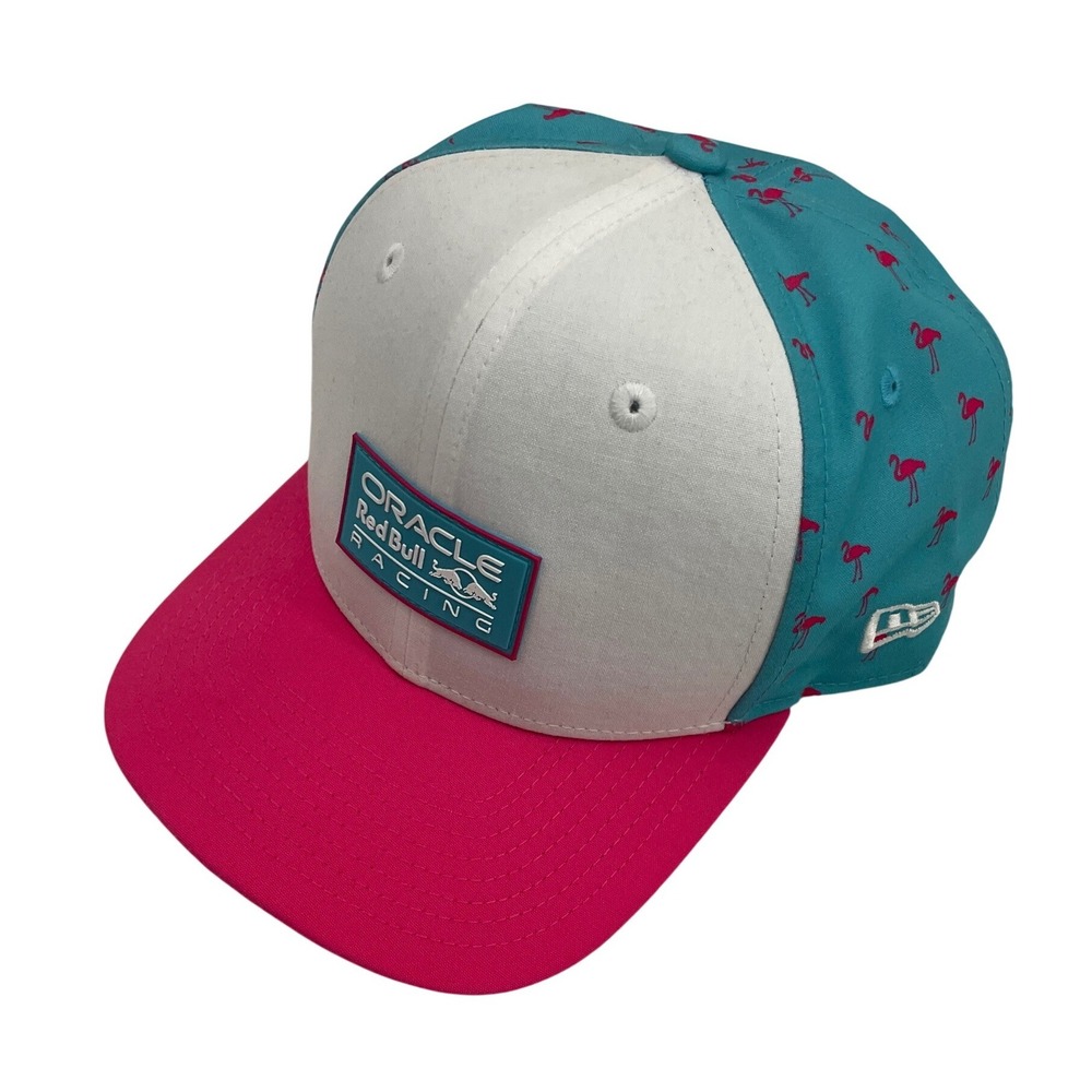 New Era Oracle Red Bull F1 Racing Hat M/L Pink Teal Miami Flamingo Snapback Cap